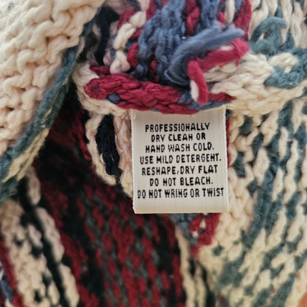 NWOT VTG EDDIE BAUER Women's Fair Isle Oversized Mock Neck Pullover Sweater Sz S - Picture 11 of 14